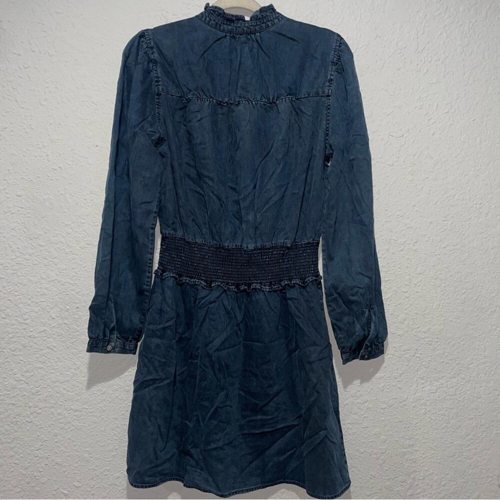 RAILS Dress Shawna Dark Vintage Denim Mini Dress Long Sleeve Medium New - Picture 4 of 5